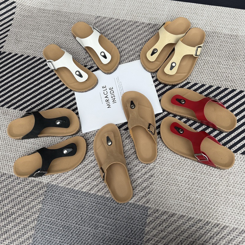 Women's Sandals Flip Flops Colorful Buckle Casual Beach Sandals European and American flip-flops slippers