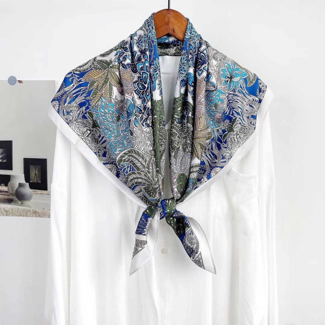 Silk Designer Scarf, Daily & Home Fashion, Retro Style, Women's Premium Headscarf & Shawl, Charming Gift Scarf, Designer Edition
