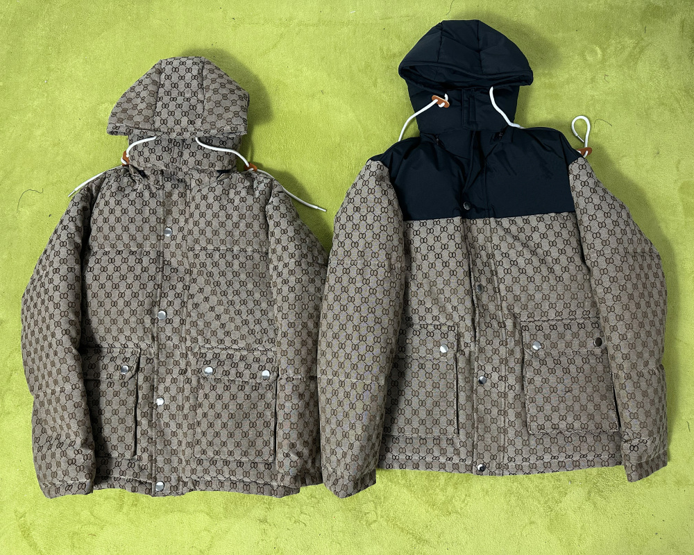 New Men's designer down Jackets puffer Women black Winter jackets canvas bomber jacket with hat Premium casual outdoor warm thickened Khaki Brown Luxury coat ss336