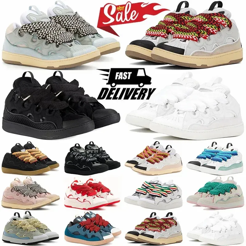 Fashion lavens Curb Leather Sneakers Dress Shoes For Men Women trainers Black White green teal Casual Platform Sneaker Graffiti Leopard Outdoor Trainers Size 35-46