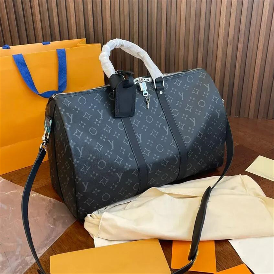 54cm travel tote luggage bag mens designer weekend cross body duffle Bag Luxurys Womens brown Leather Large capacity clutch Shoulder bags M41424