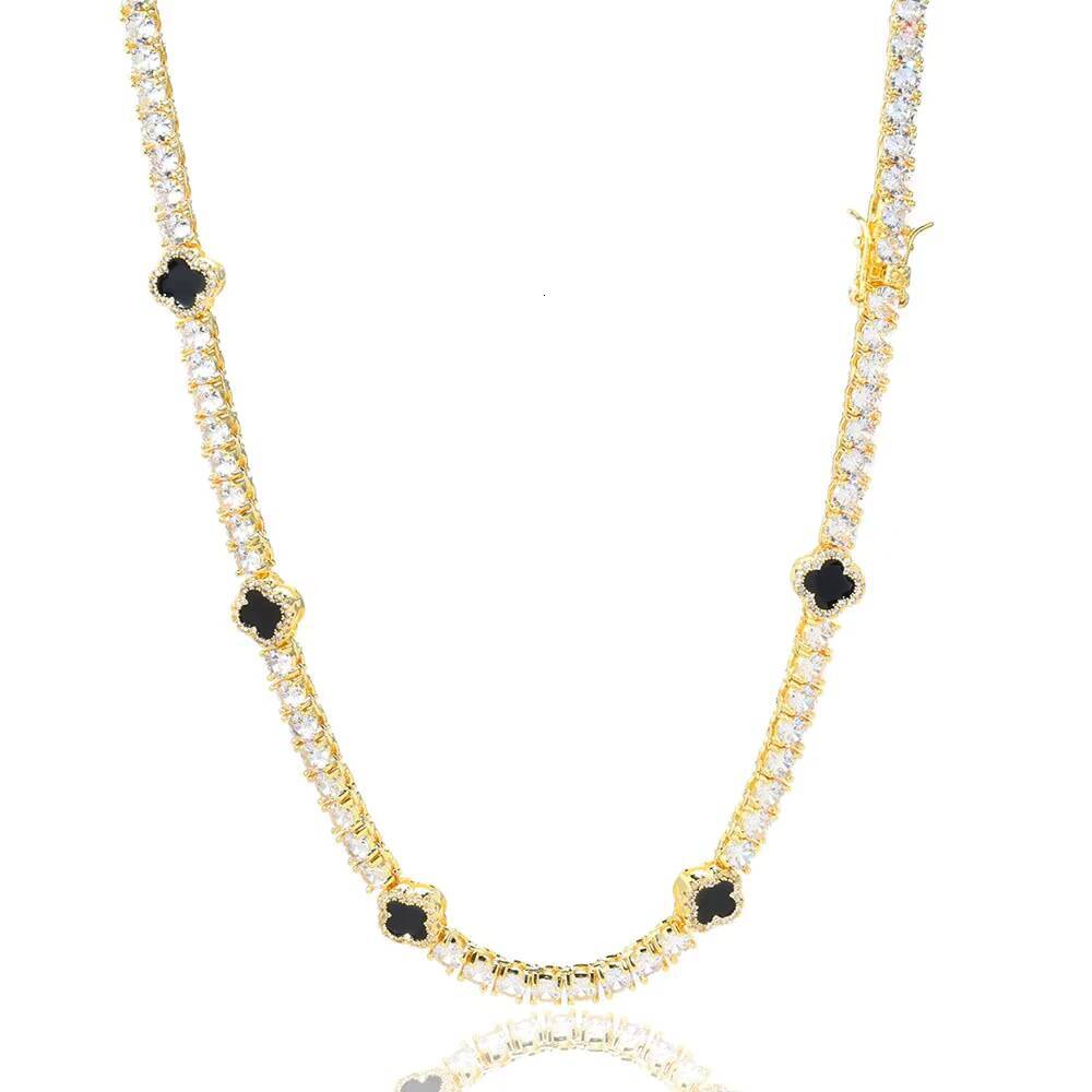 Exquisite S925 Silver Moissanite 4mm Four-leaf Clover Necklace for Women European American Style Customized Hip Hop Fine Gift
