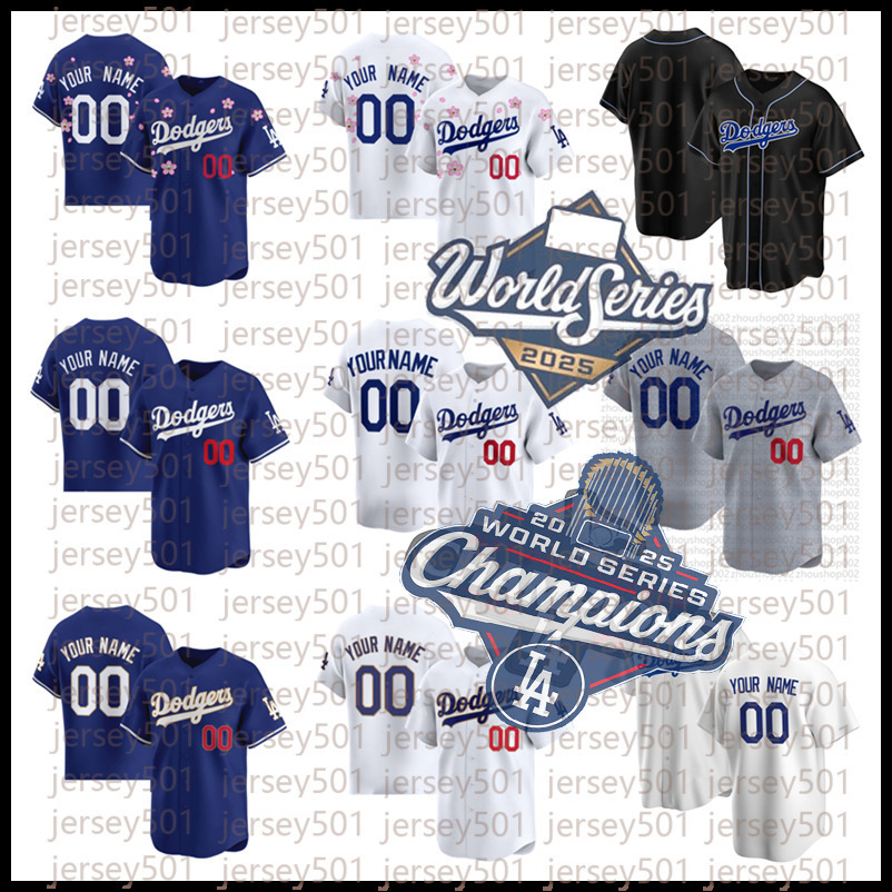 2025 Custom Dodgers Jersey Shohei 17 Ohtani Mookie 50 Betts 18 Yamamoto Freddie 5 Freeman 34 Valenzuela 11 Smith Men Women Youth Baseball Jerseys