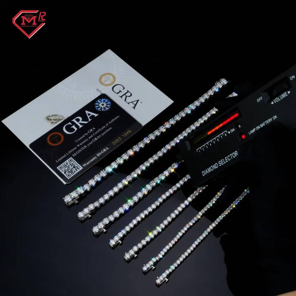Local Stock 3mm 4mm 5mm 6mm Tennis Bracelet 925 Silver Iced Out Men Women Moissanite Bracelets
