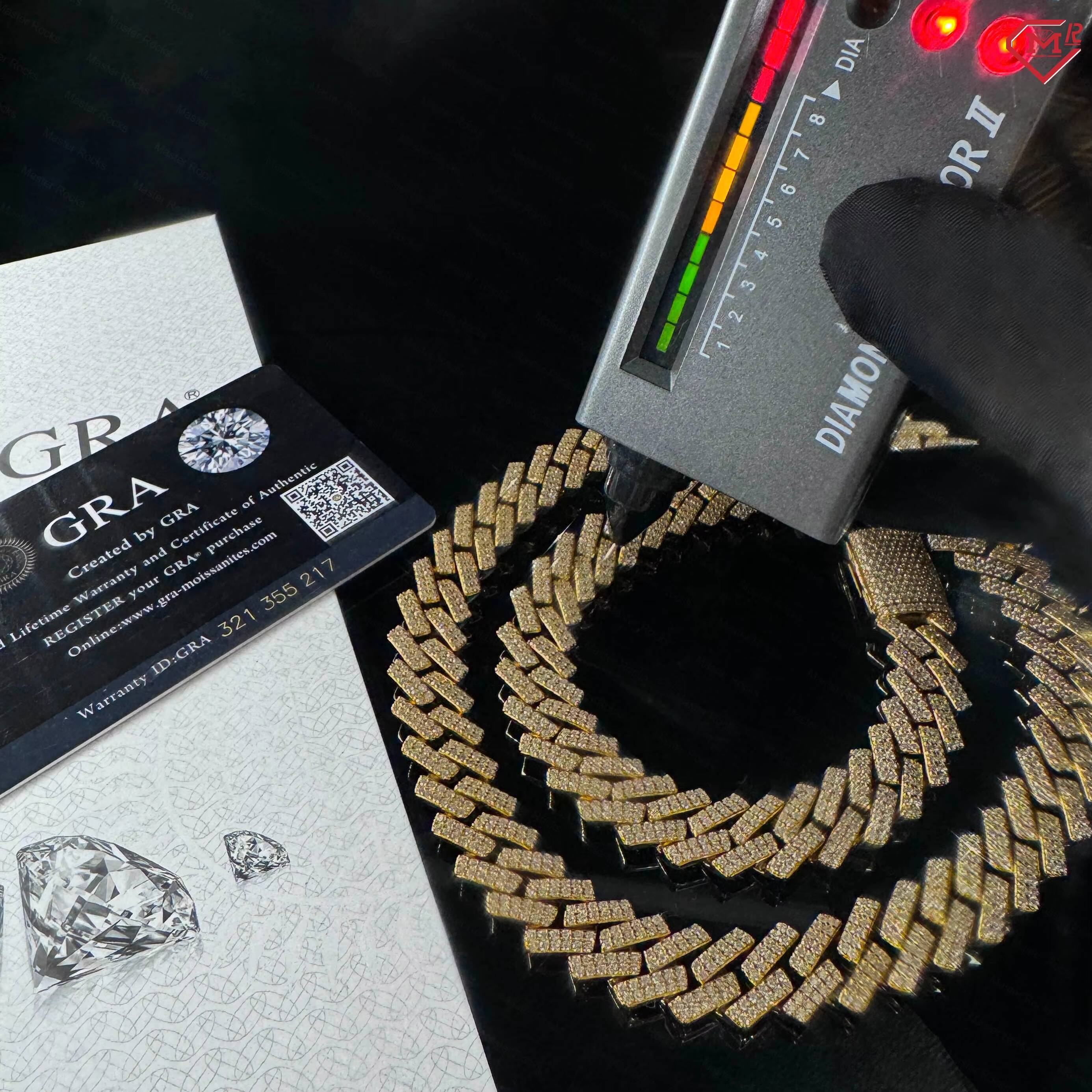 14mm Cuban Link Chain Pass Diamond Test 925 Silver 2 Rows Hiphop Jewelry Necklaces Moissanite Cuban Chain