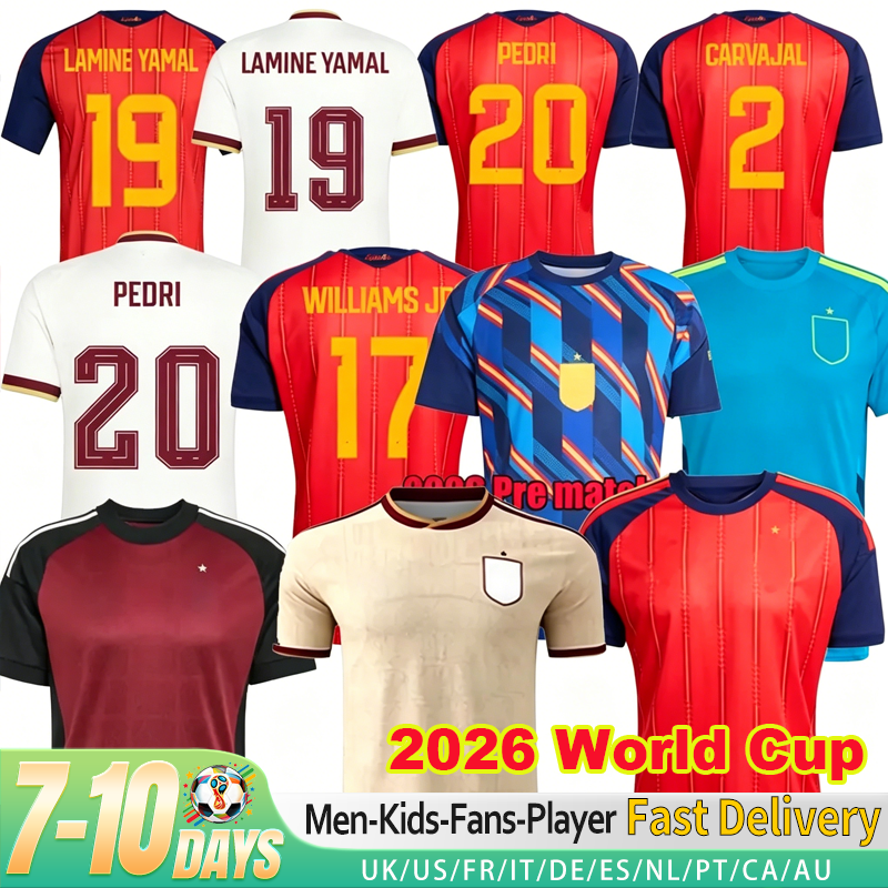 2026 2027 World Cup SPAIN Soccer Jerseys PEDRI GAVI LAMINE YAMAL MORATA Carvajal OLMO FERRAN RODRIGO Jersey 26 27 SPANISH Men Kid Kit Football Shirt Fan Player