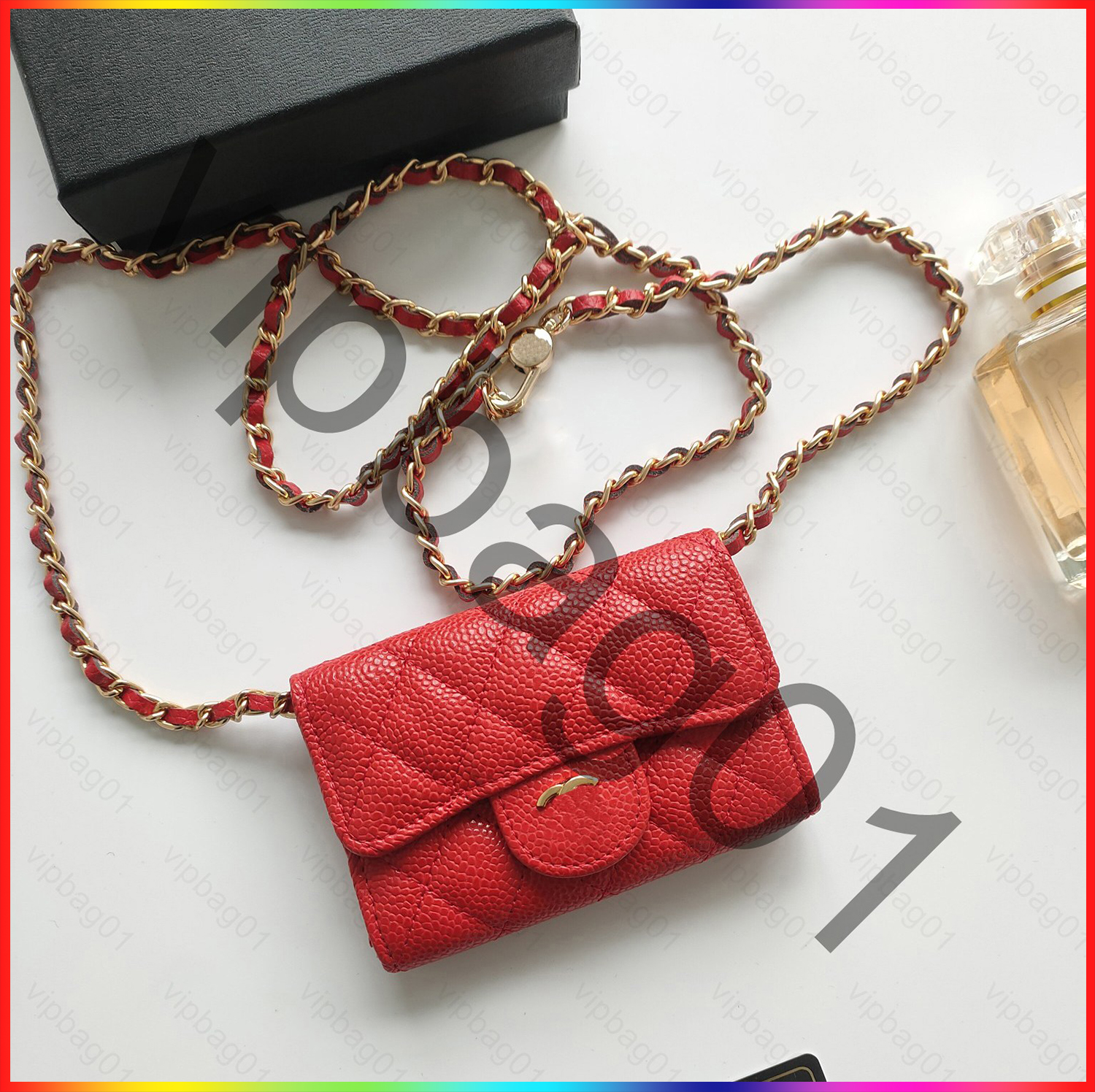 10A Luxury wallet designer shoulder bag high quality totebag classic card holder cc bag flap caviar crossbody handbag chain makeup bag women's leather purse wallet