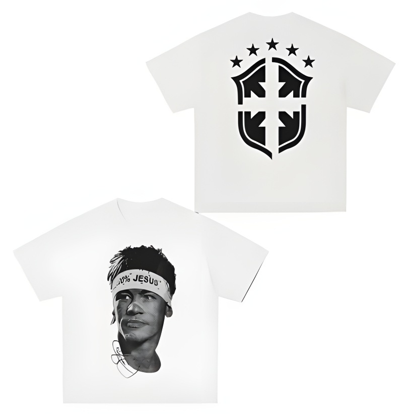 free shipping 2026 Cross-Border Soccer T-Shirt, CR7 Messi Neymar 3D Digital Print, American Streetwear Short Sleeve Top
