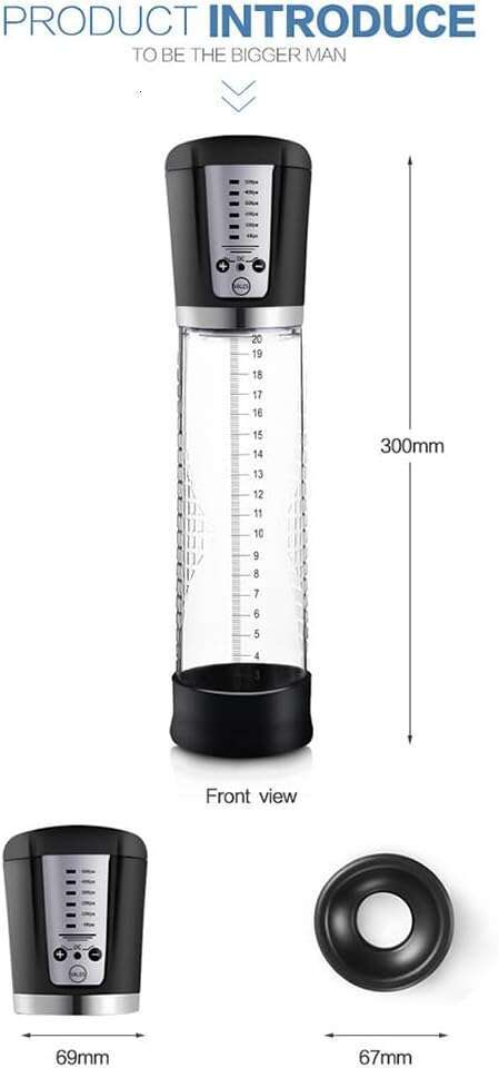 Enlarger Pump, with 6 Suction Strengths, Suitable for Longer, Larger, and Stronger erections in Men, Electric Penile Vacuum Pump Male Sex Toy