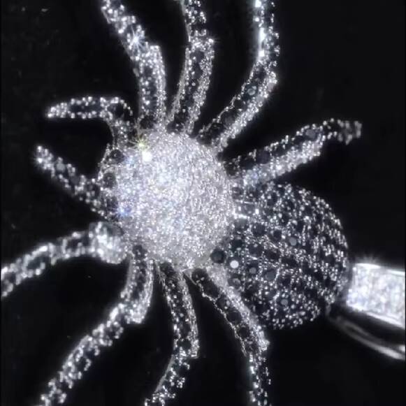 Hiphop Custom Moissanite Pendant 3D Iced Out Spider Pendant Black Moissanite 925 Silver VVS Moissanite Pendant