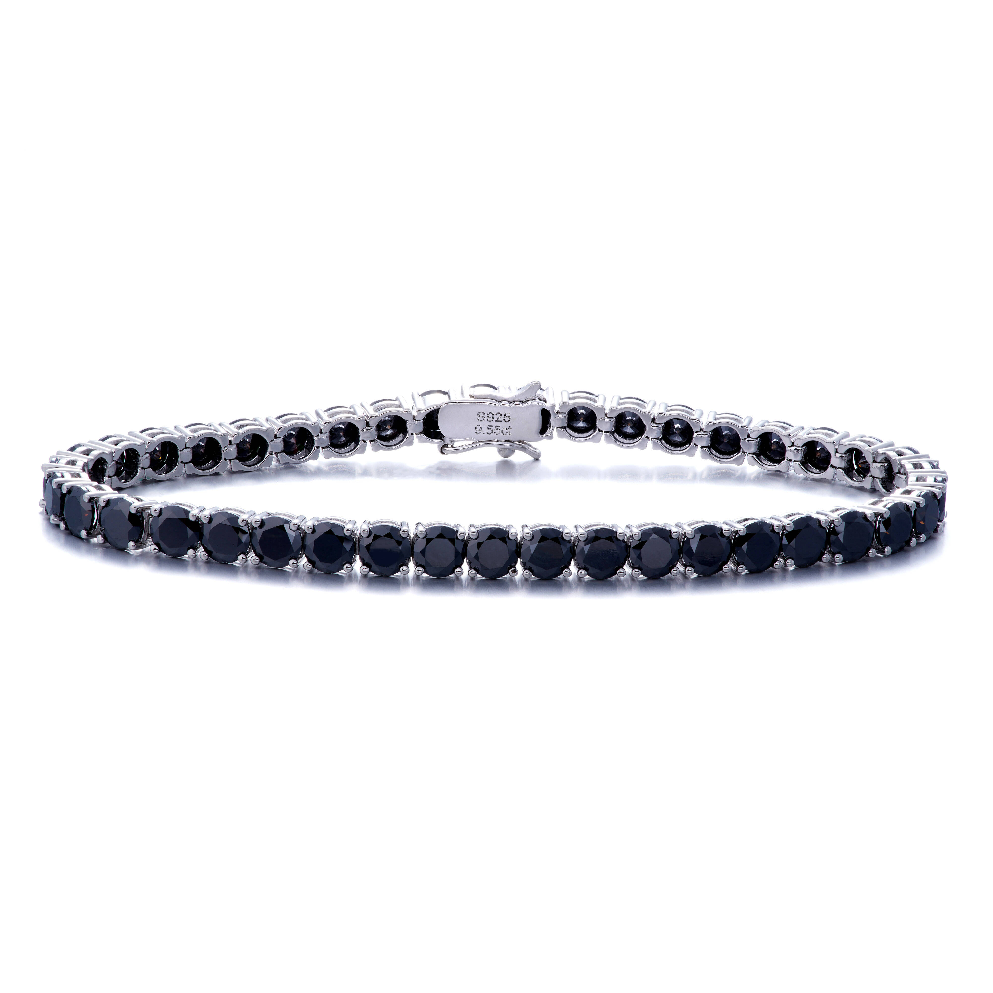 SY Factory Wholesale 4MM Black Moissanite Tennis Bracelet S925 Sterling Silver Hip-Hop Customization Rhodium Plated Gift Party
