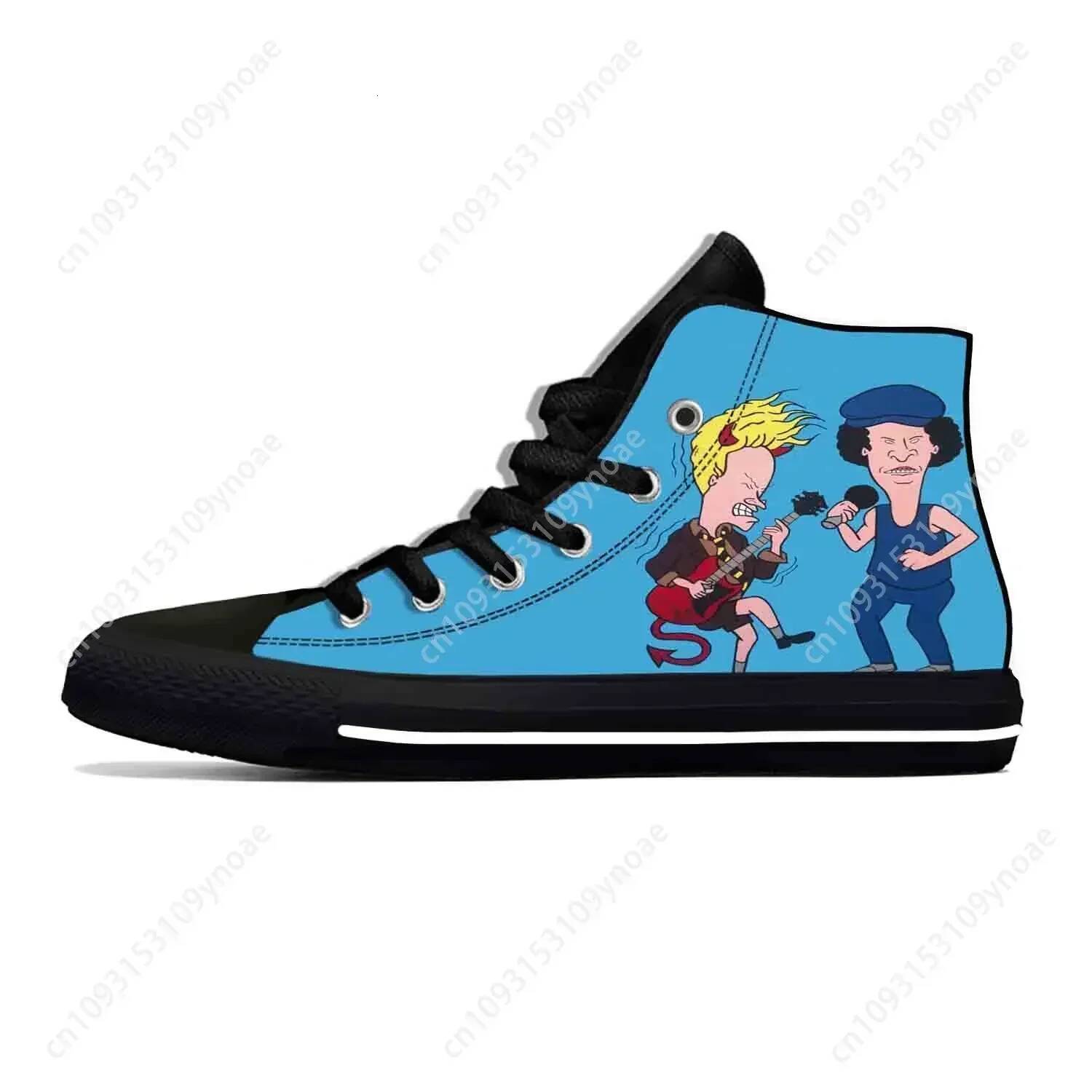 Butthead Rock Anime Cartoon Manga Comic Beavis Casual Cloth Shoes High Top Lightweight Breathable 3D Print Men Women Sneakers