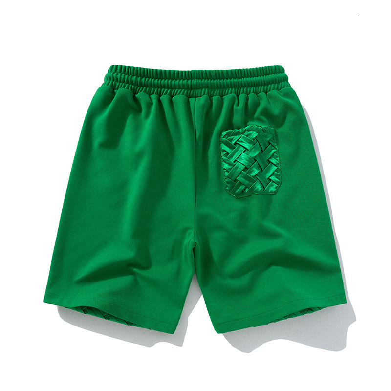 Summer Designer New Style Green Short Pants - Original Fashionable Trendy Casual Knitted Five-piece Pants - Straight Leg Trendy Men's Comfortable