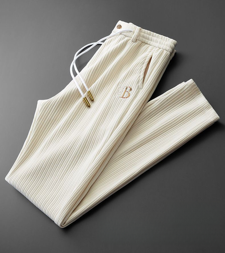 2026 Designer Luxury Brand Men's Set Spring And Autumn New Style Fashion High End Men's Soft Corduroy Straight Tube Casual Sports Pants Pull