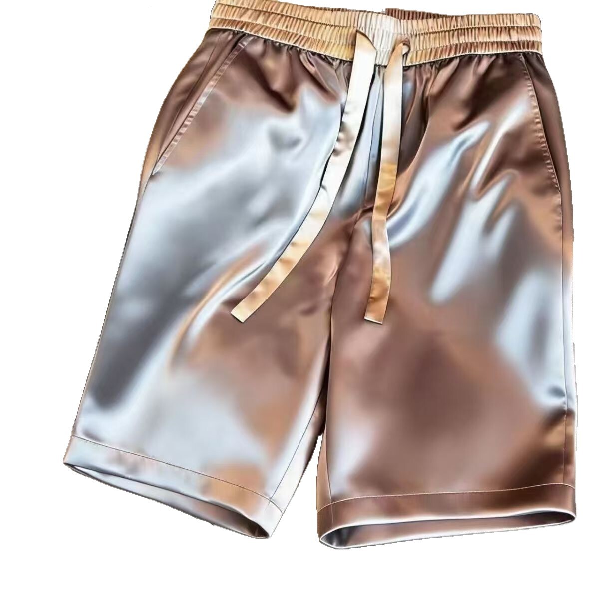 2026 Designer Style Summer Luxurious Fashion Acrylic Satin Shorts For Men - Soft And Comfortable Straight Five-piece Pants For Couples - High-class Co
