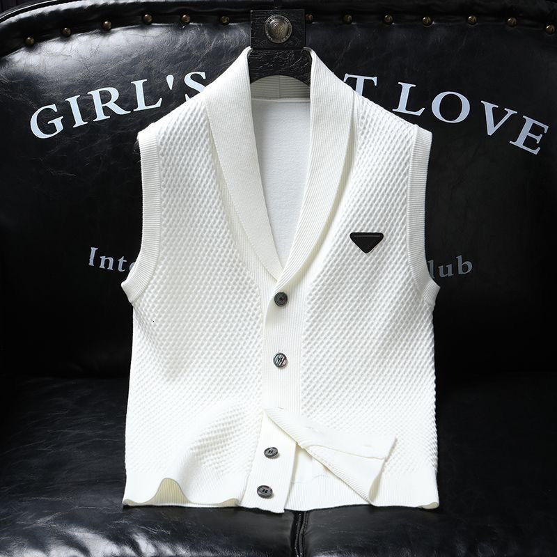 luxury brand designer spring summer knit cardigan blazer mens trendy brand solidcolor fitted business casual fashionable top
