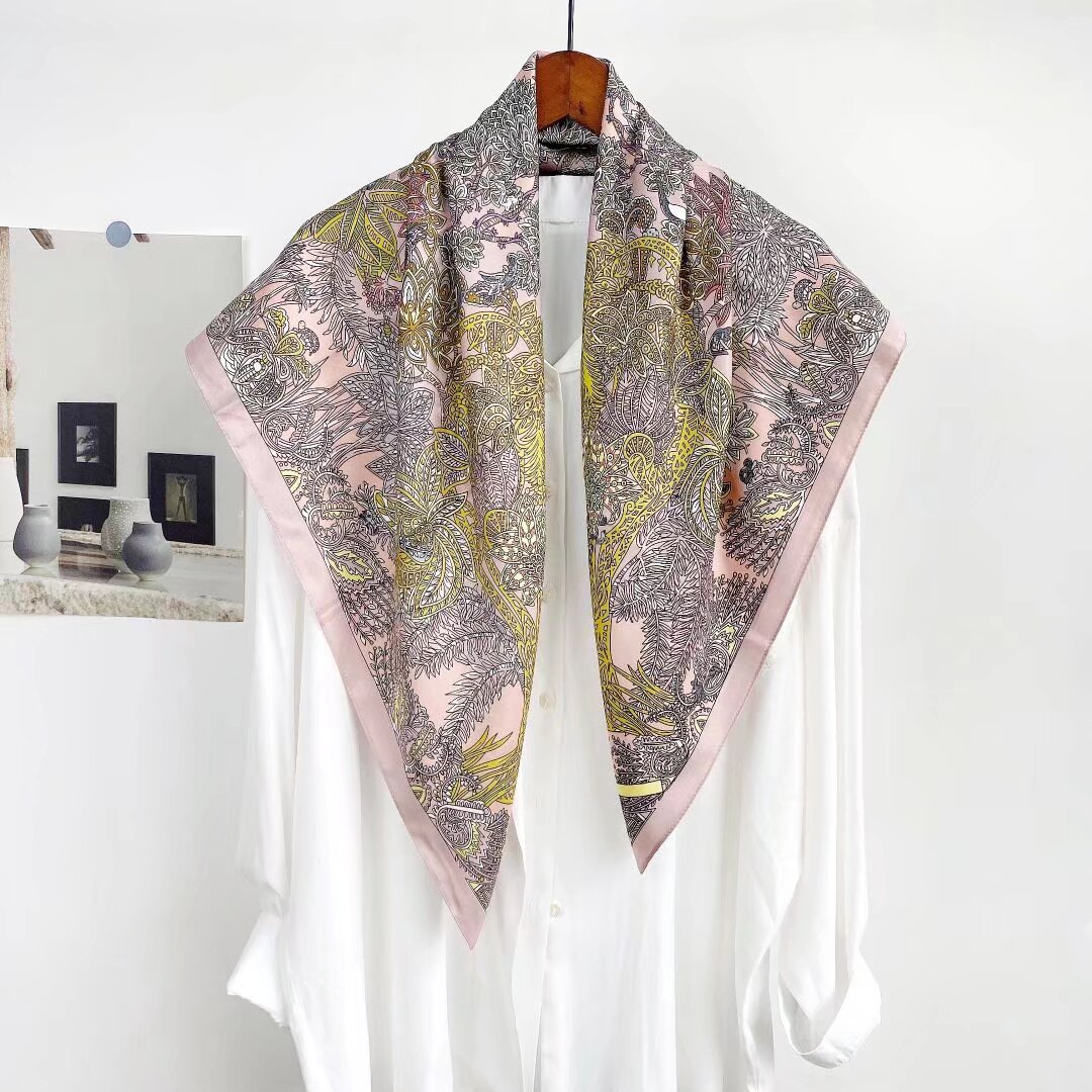 Silk Designer Scarf, Daily & Home Fashion, Retro Style, Women's Premium Headscarf & Shawl, Charming Gift Scarf, Designer Edition