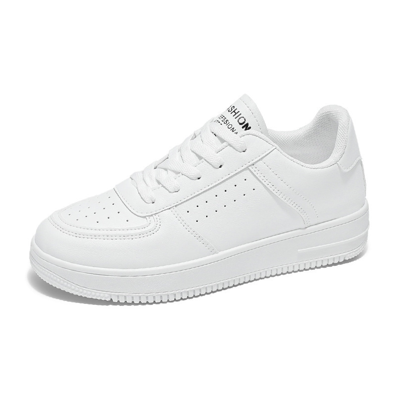 Hot selling minimalist white lace up casual low top flat sports shoes