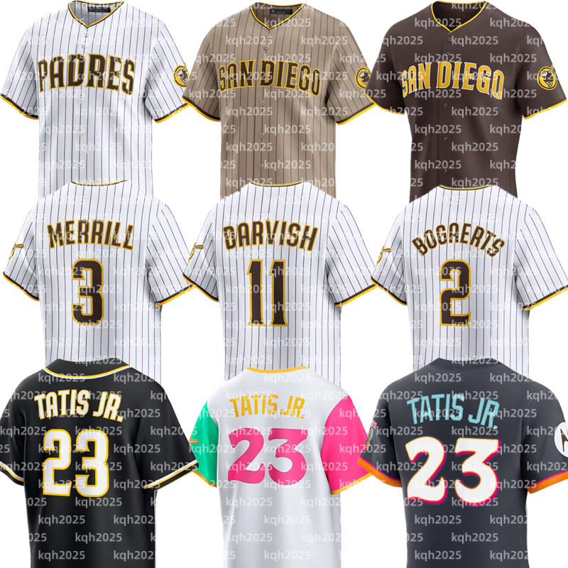 Padres Baseball Jersey custom 23 Fernando Tatis Jr. Manny Machado Yu Darvish Jackson Merrill Xander Bogaerts Joe Musgrove Gavin Sheets Mason Miller Jake Cronenworth