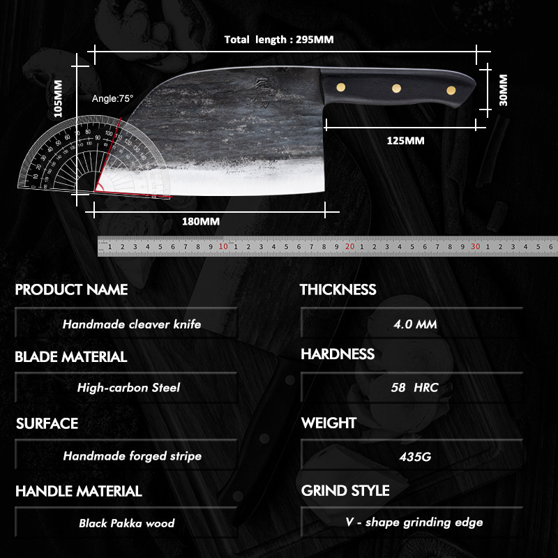 Handmade Forged Chinese Cleaver Chef Knife Clad Steel Vegetables Meat Slicing Knife Professional Kitchen Cooking Tools 250703