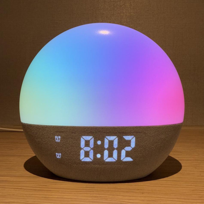 white noise sleep Bluetooth speaker sunrise wake-up alarm clock LED colorful ambient bedroom wake-up table lamp Ideal for Gift 260203
