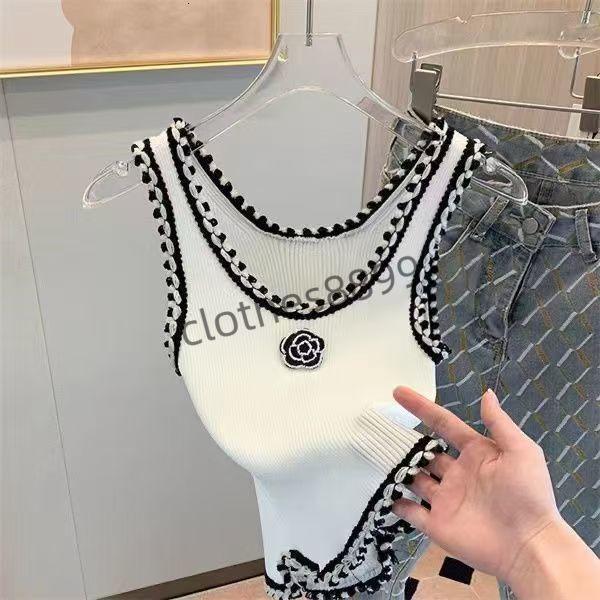 Womens clothes t shirt designer women sexy halter tops party crop top embroidered tank top spring summer backless shirt S-XL chanels channels cc chanelvest