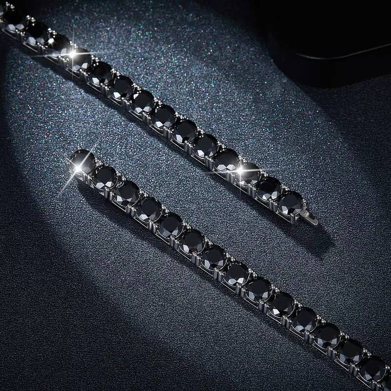 Ruizuan Hiphop Moissanite Diamond Tennis Bracelet 5mm 4mm Jewelry for Men Fashionable Hip Hop Style