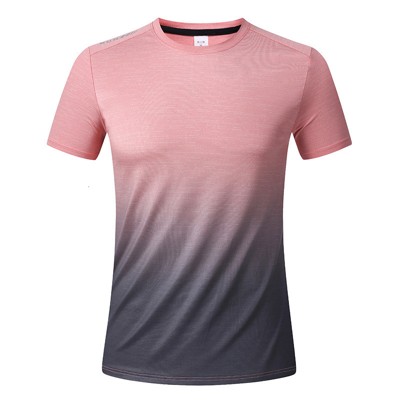 2026 Outdoor Sports Fitness Mens T-Shirt Summer Round Neck Running Top Quick-Dry Gradient Short Sleeve 260418