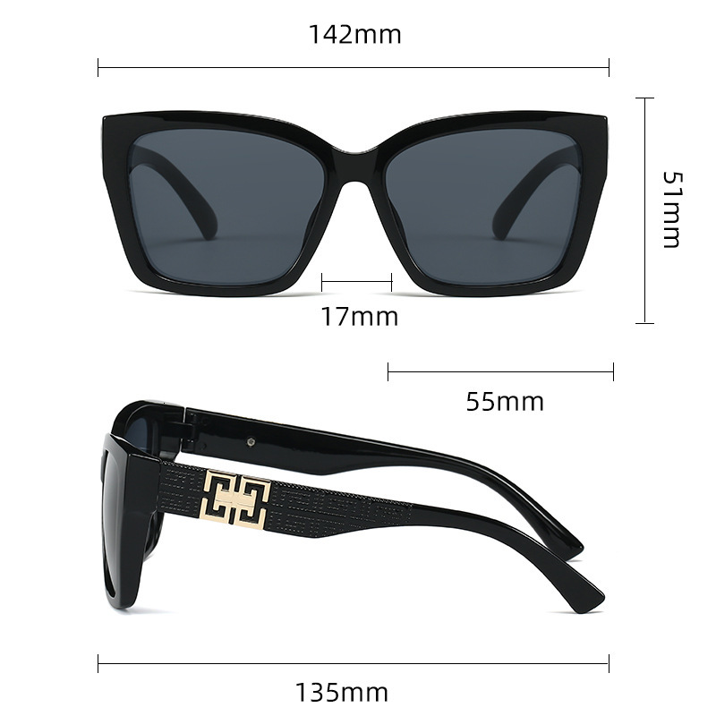 European And American Style Large Frame Cat Eye Women's Designer Sunglasses New Outdoor High-end Fashion Personality Street Style Glasses Wholesa