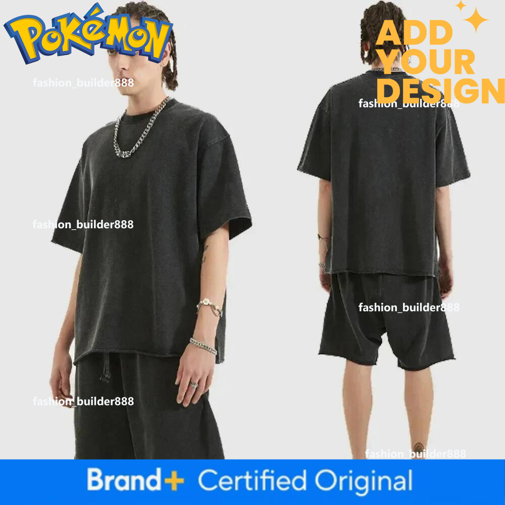 T Shirt Sports T Shirt Short Sleeve T Shirt Rose Red Unisex Pure Cotton Washed Vintage Pokemon Bulbasaur Pikachu Charmander - view 6