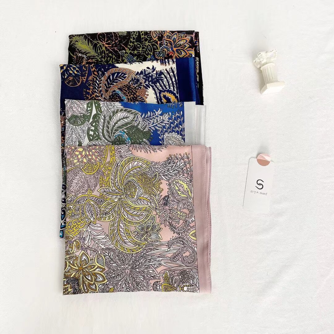 Silk Designer Scarf, Daily & Home Fashion, Retro Style, Women's Premium Headscarf & Shawl, Charming Gift Scarf, Designer Edition