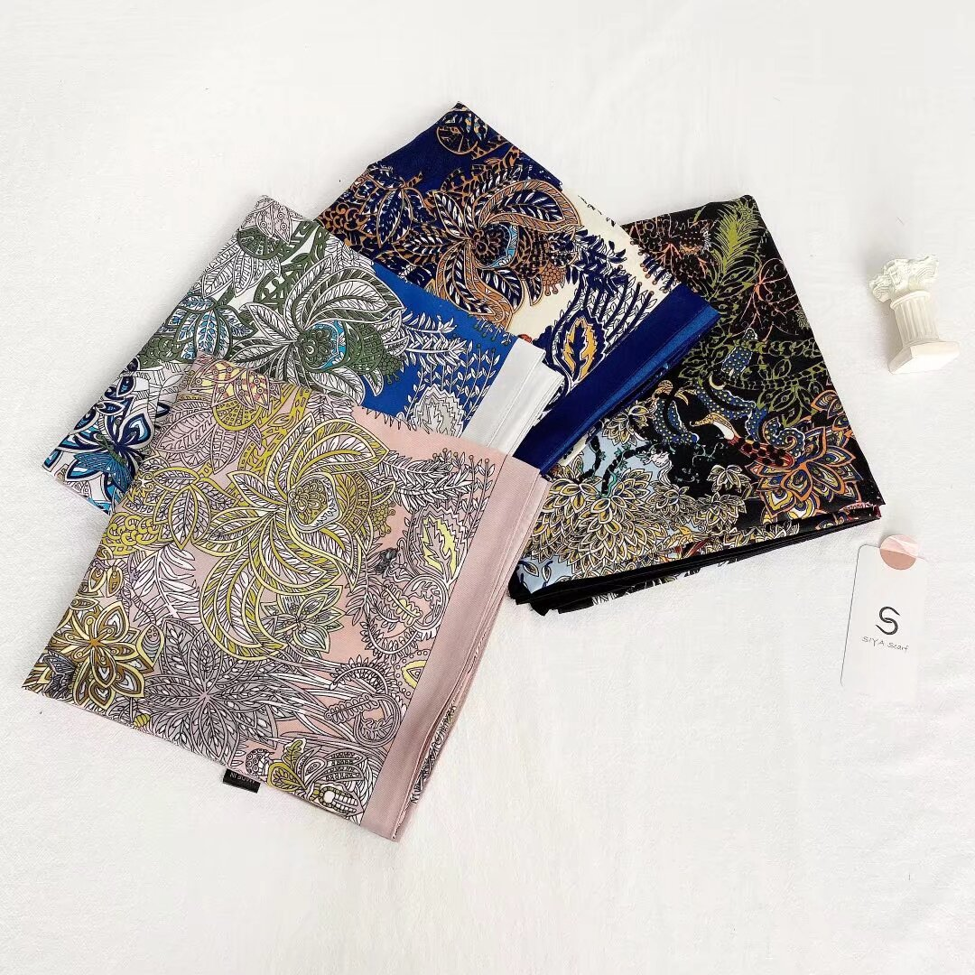 Silk Designer Scarf, Daily & Home Fashion, Retro Style, Women's Premium Headscarf & Shawl, Charming Gift Scarf, Designer Edition