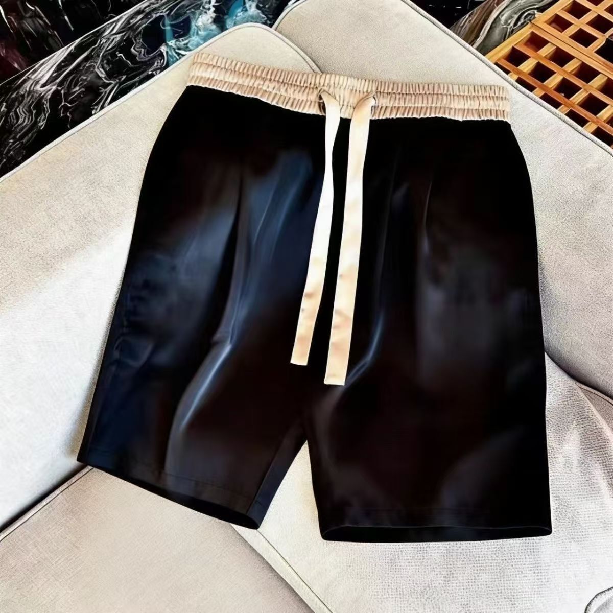 2026 Designer Style Summer Luxurious Fashion Acrylic Satin Shorts For Men - Soft And Comfortable Straight Five-piece Pants For Couples - High-class Co