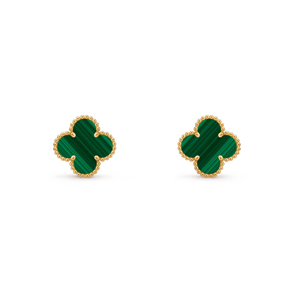 15mm 2026 popular Four leaf clover Earrings designer Flower white black red 18K gold Silver charm classic jewelry Earing lady mother gift not fading for women stud