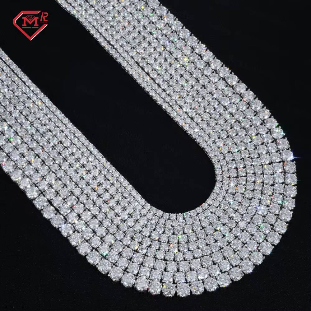 Wholesale Moissanite Tennis Bracelet 925 Silver 10K Gold Iced Out Hiphop Jewelry Moissanite Tennis Chain