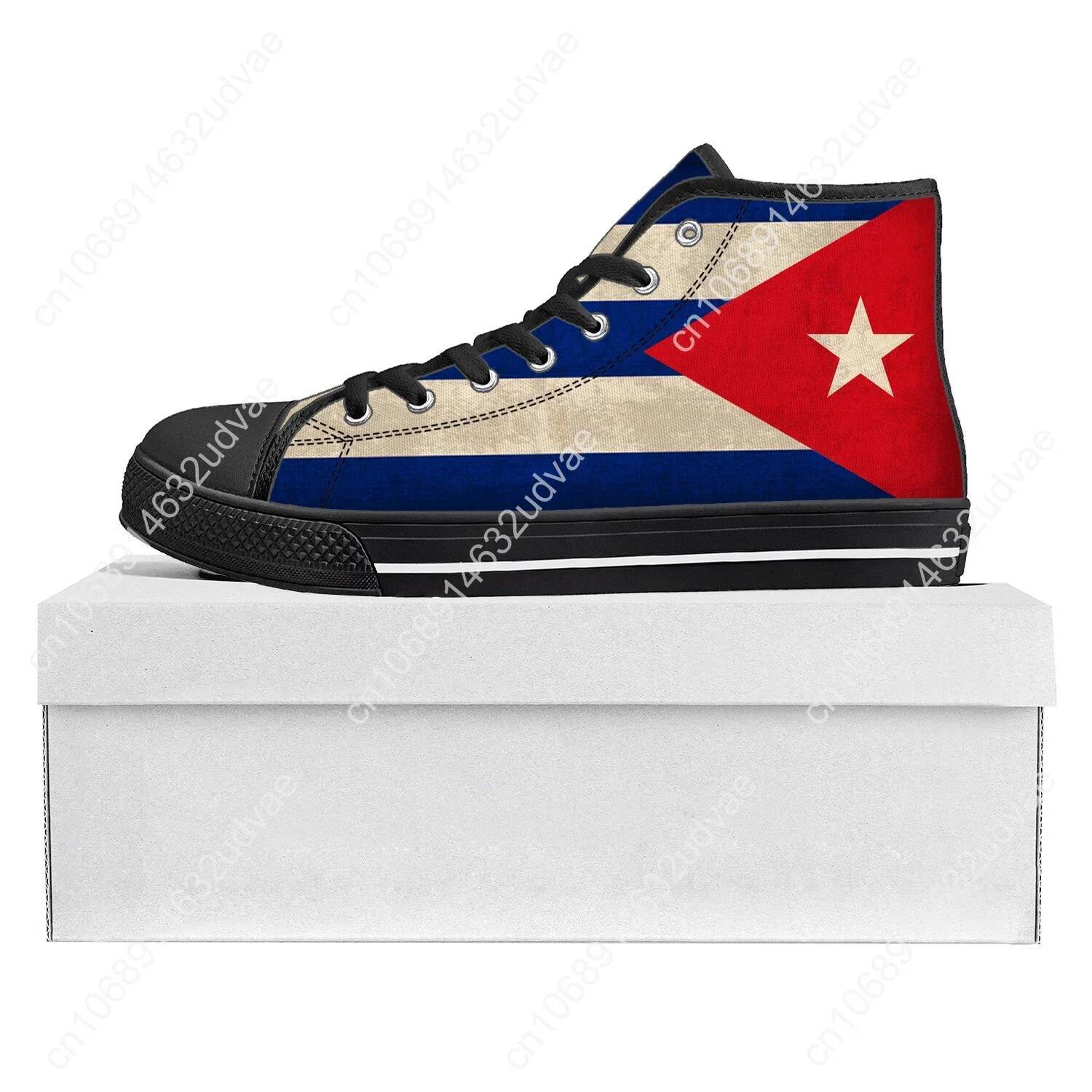 Cuban Flag High Top High Quality Sneakers Mens Womens Canvas Sneaker Cuba Casual Couple Shoes Custom Shoe