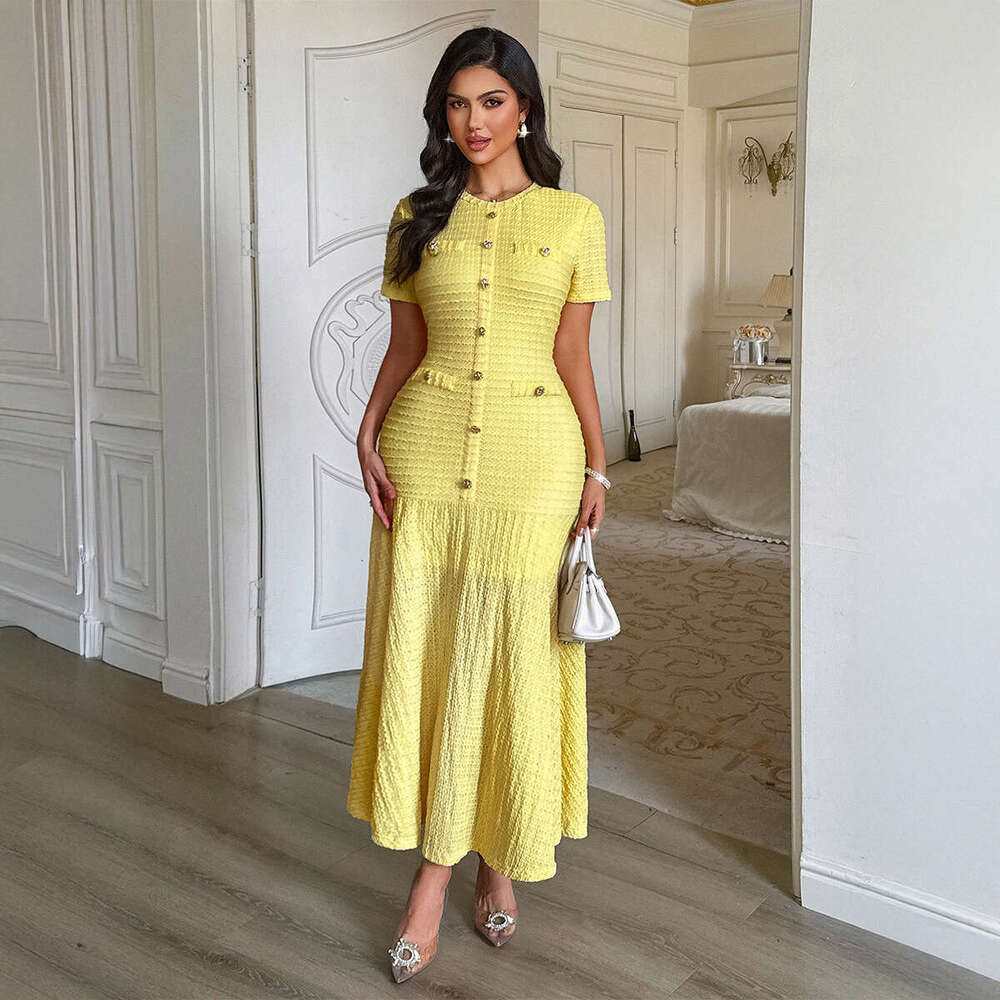 New Autumn Winter Elegant Solid Bodycon Dress Short Sleeve Slim Fit Office Wear Casual Party Dress Women Fashion Clothing MAKOUFEI