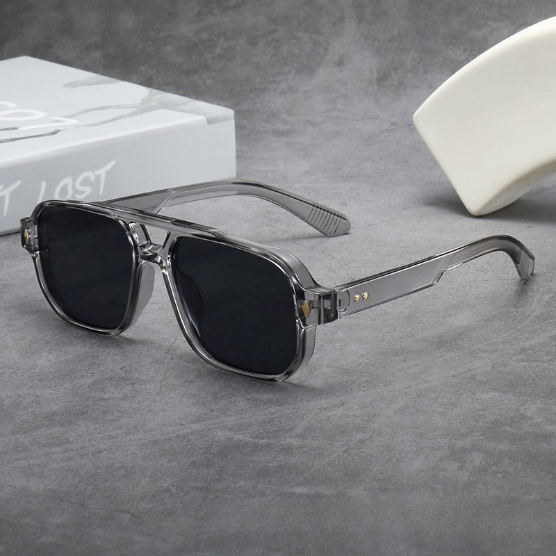 2026 New European And American Fashion Square Frame Designer Men's Sports Sunglasses Outdoor Driving Sunscreen Glasses Cross Border Wholesale