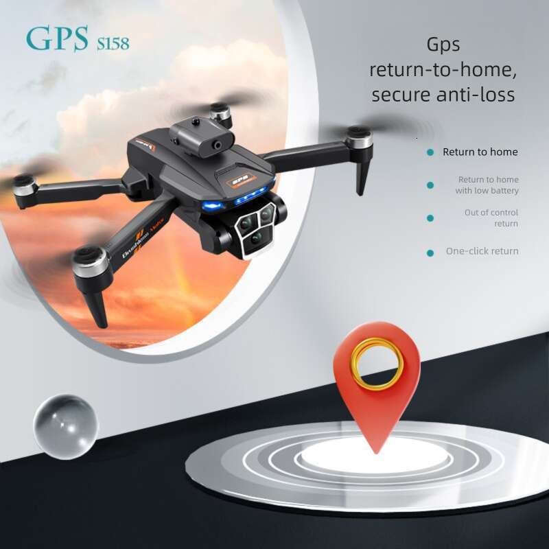 S158 GPS Drone With Screen Remote Control Auto Return HD Aerial Photography Obstacle Avoidance Long Flight Time RC Quadcopter CKS