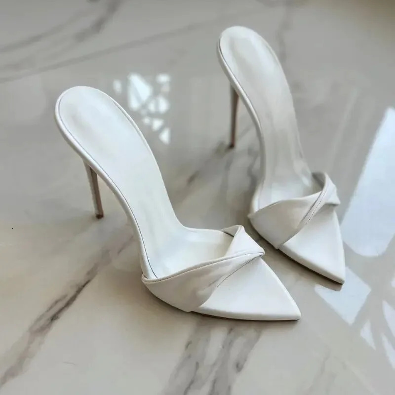 2026 pointed pleated fashion sandals candy color slim heel sexy exposed toe 12cm shallow mouth cool mop 260418
