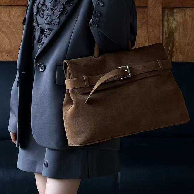 2026 Autumn Winter New Korean Style Niche Suede Messenger Bag Belt Buckle Casual Commuter Tote Handbag For Women SENYY