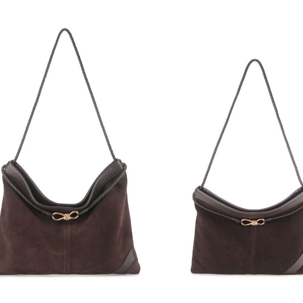 New Autumn Winter Bow-Knot Buckle Large Capacity Shoulder Bag Vintage Suede Splicing Casual Commuter Bag Luxury Daily Handbag For Women SENYY