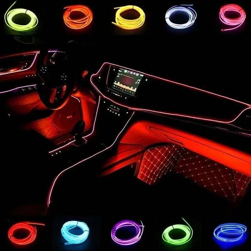 5M Environment El Wire LED USB Flexible Neon Interior Lights Car Decorative Accessories