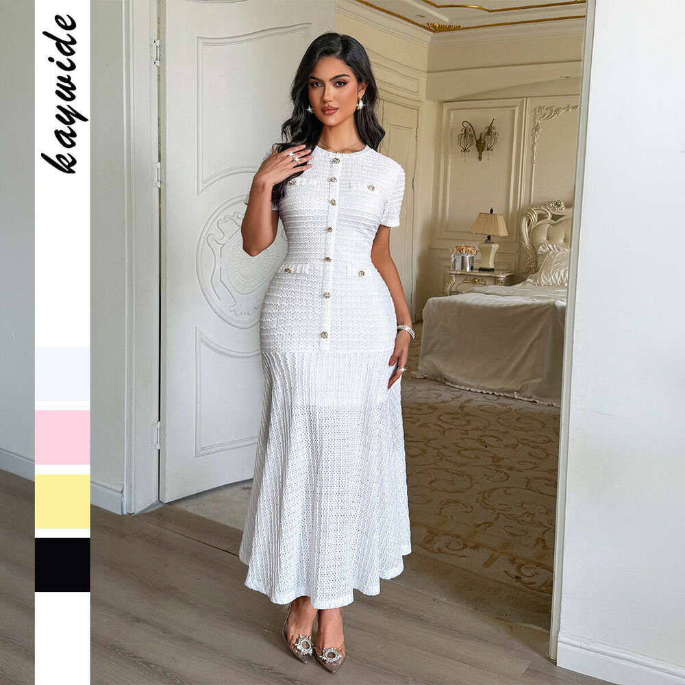 New Autumn Winter Elegant Solid Bodycon Dress Short Sleeve Slim Fit Office Wear Casual Party Dress Women Fashion Clothing MAKOUFEI