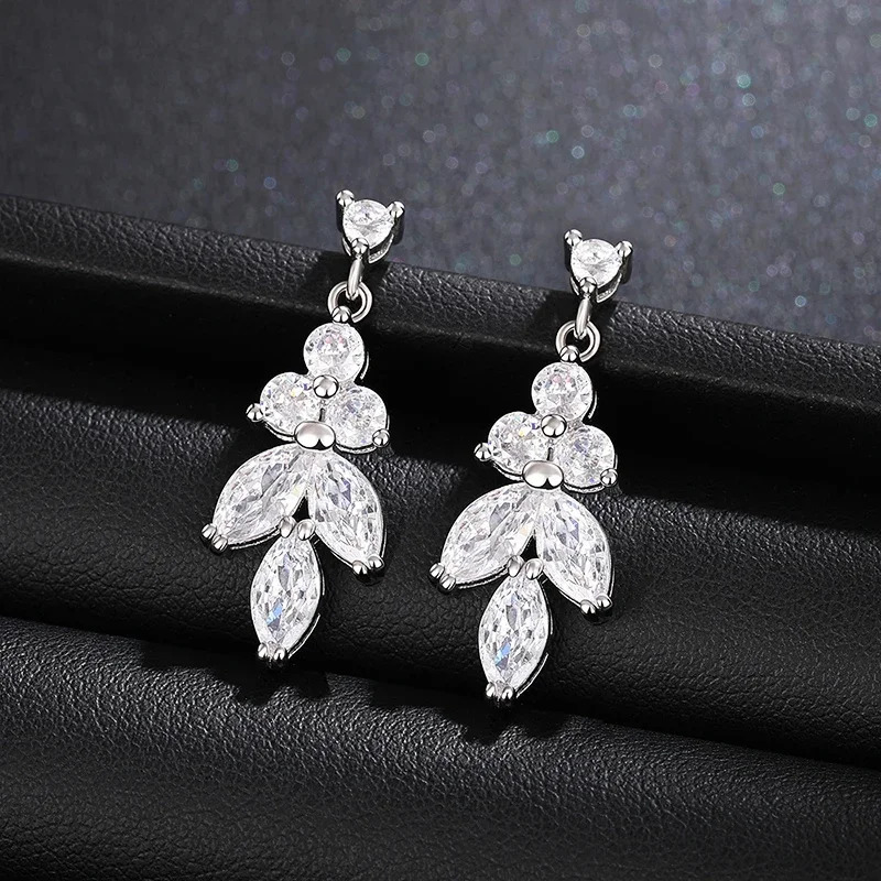 Huitan Gorgeous Bridal Necklace/Earrings y Trendy Bright Cubic Zirconia Accessories Gold Color/Silver Color Jewelry Gifts 260418