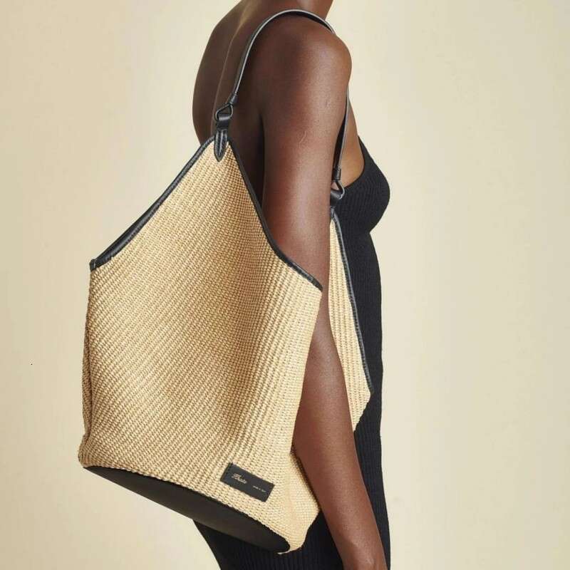 Khaite Summer New Handbag Straw Woven Bag Women 2025 French Niche Designer Shoulder Underarm Handbag Crossbody Bag Shoulder Bag