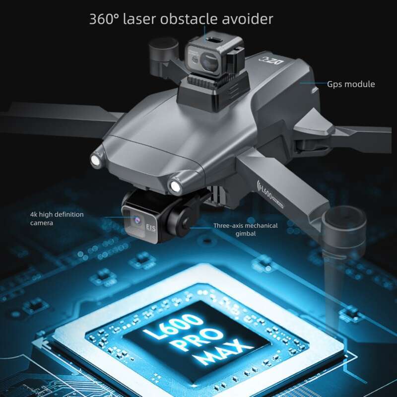 L600 GPS Drone 3-Axis Gimbal HD Aerial Photography Obstacle Avoidance Brushless Motor Auto Return RC Quadcopter Aircraft CKS