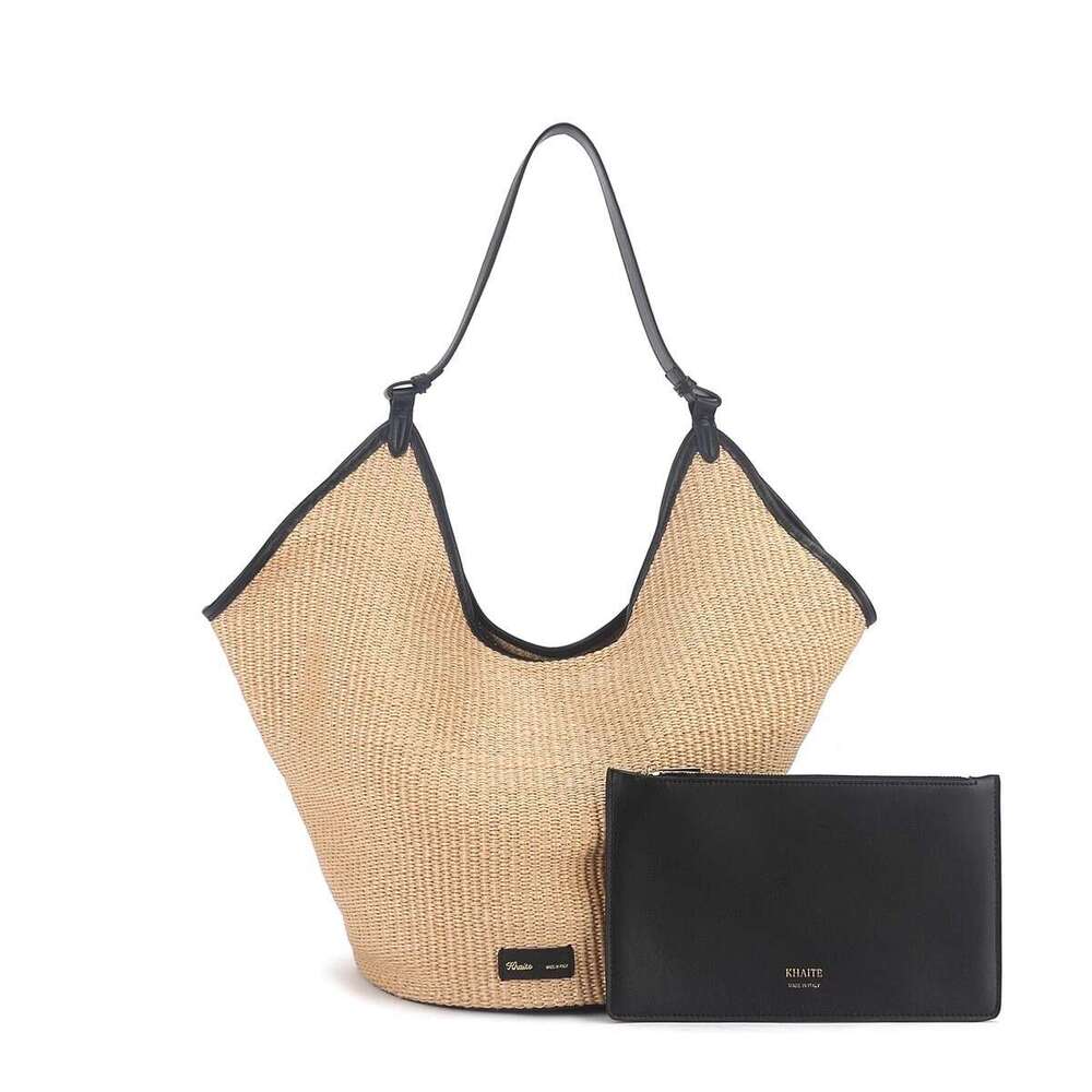 Khaite Summer New Handbag Straw Woven Bag Women 2025 French Niche Designer Shoulder Underarm Handbag Crossbody Bag Shoulder Bag