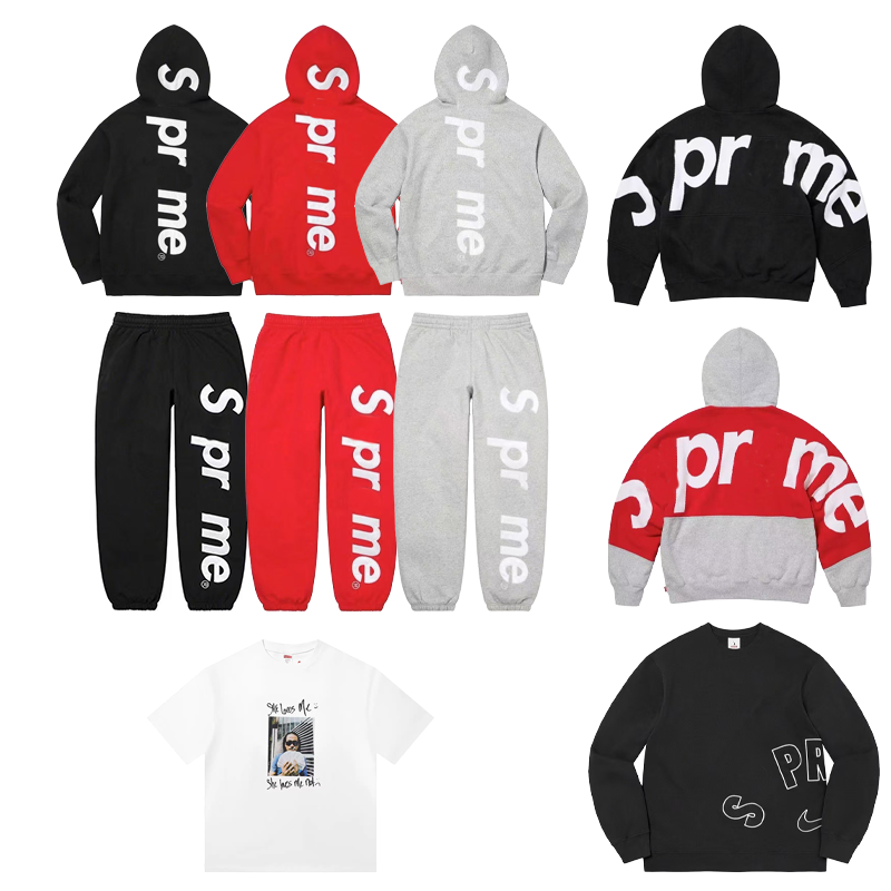 Supremely Men's Hoodies Round Neck Fleece Hoodie Man Sportswear Long Sleeves Pullover Woman Sweatshirt Harajuku Hip-Hop Gothic Winter Couple supremehoodie