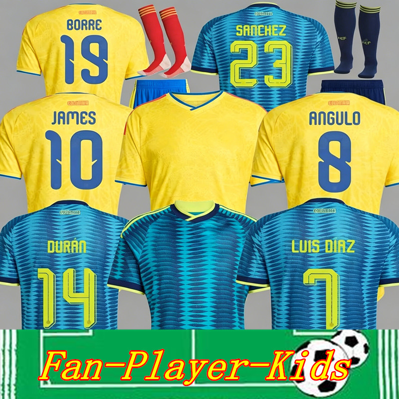 26 27 ColOMbiA JAMES Soccer Jerseys Kids Kit 2026 CoLUmBIa National Team Football Shirt Home Away Set Camisetas 1990 Copa America D.VALOYES ARANGO C. CHUCHO CUADRADO